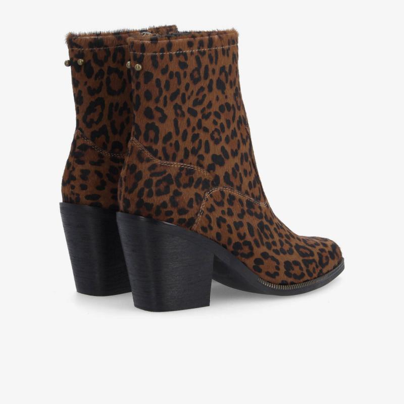 LEONIE ZIP BOOTS W - PONY LEO - BROWN